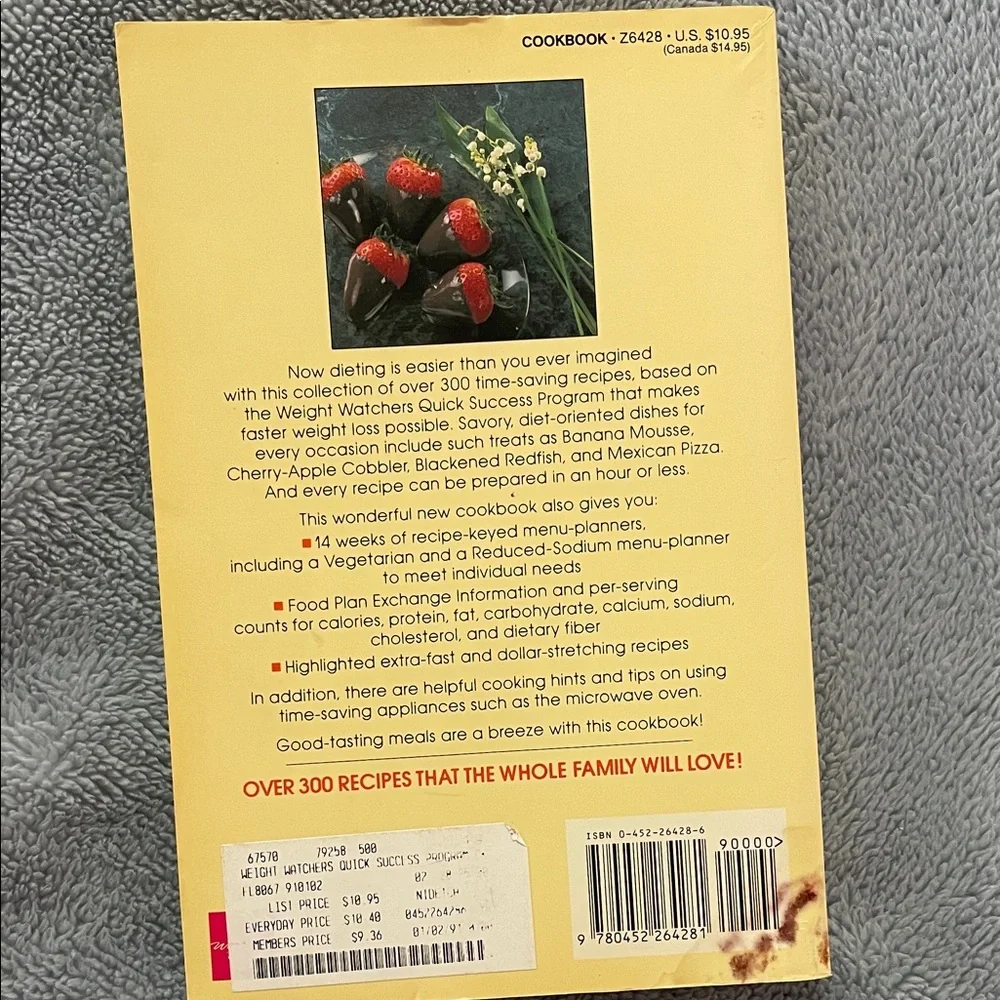 Vintage 80s Weight Watchers Quick Success Program Cookbook 300 Recipes